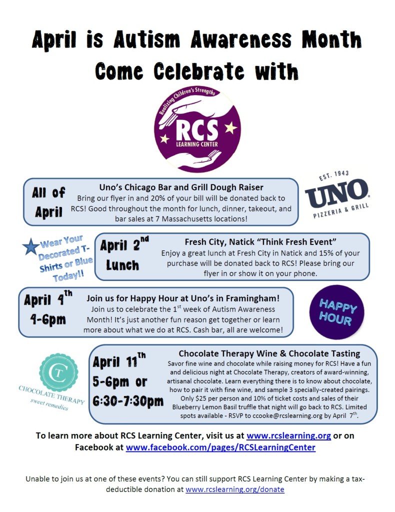 RCS Celebrates Autism Awareness Month RCS Learning Center